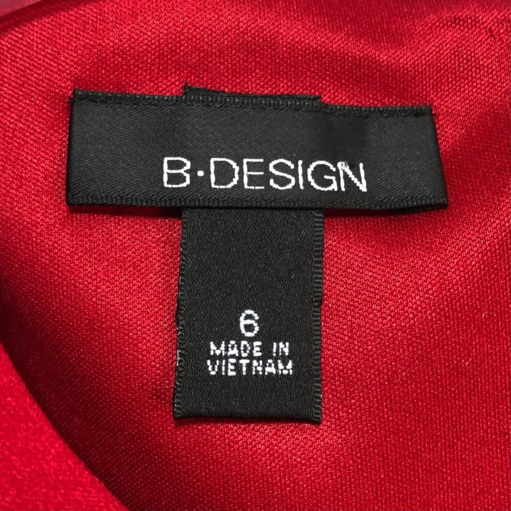 B Design Size 6 Red Flare Dress - Picture 5 of 5